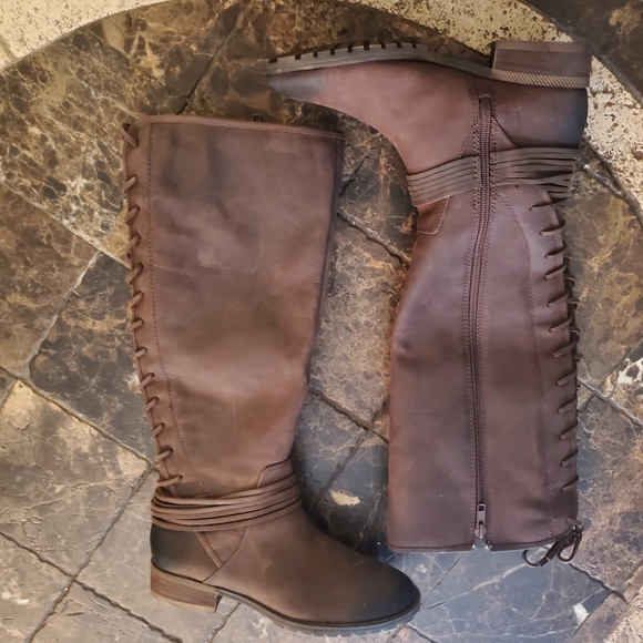 Arturo Chiang Darla brown Leather Riding Boot 7 NWOT - Picture 4 of 7